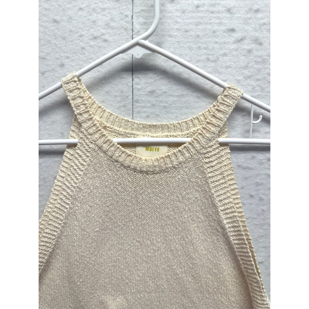 Anthropologie Maeve Ivory/Cream Sleeveless Halter Knit Sweater L Beach Loganlook - Picture 5 of 8